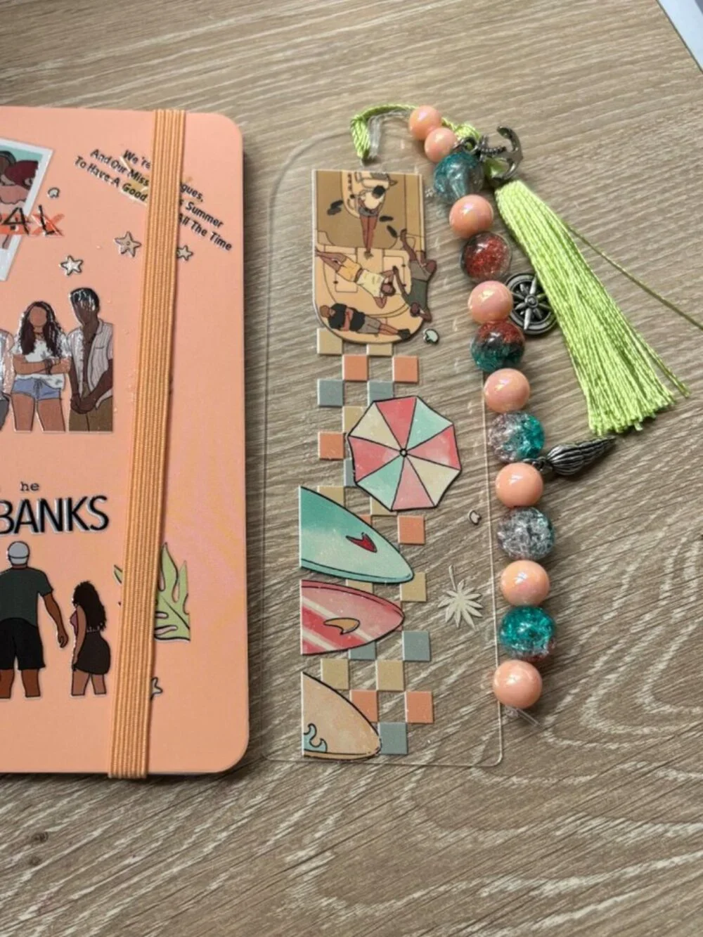 beachy treasure tv show fandom vibes handcrafted notebook and bookmark by me